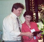 Brick Johnstone, PhD, receives an award from the Missouri Head Injury Advisory Council